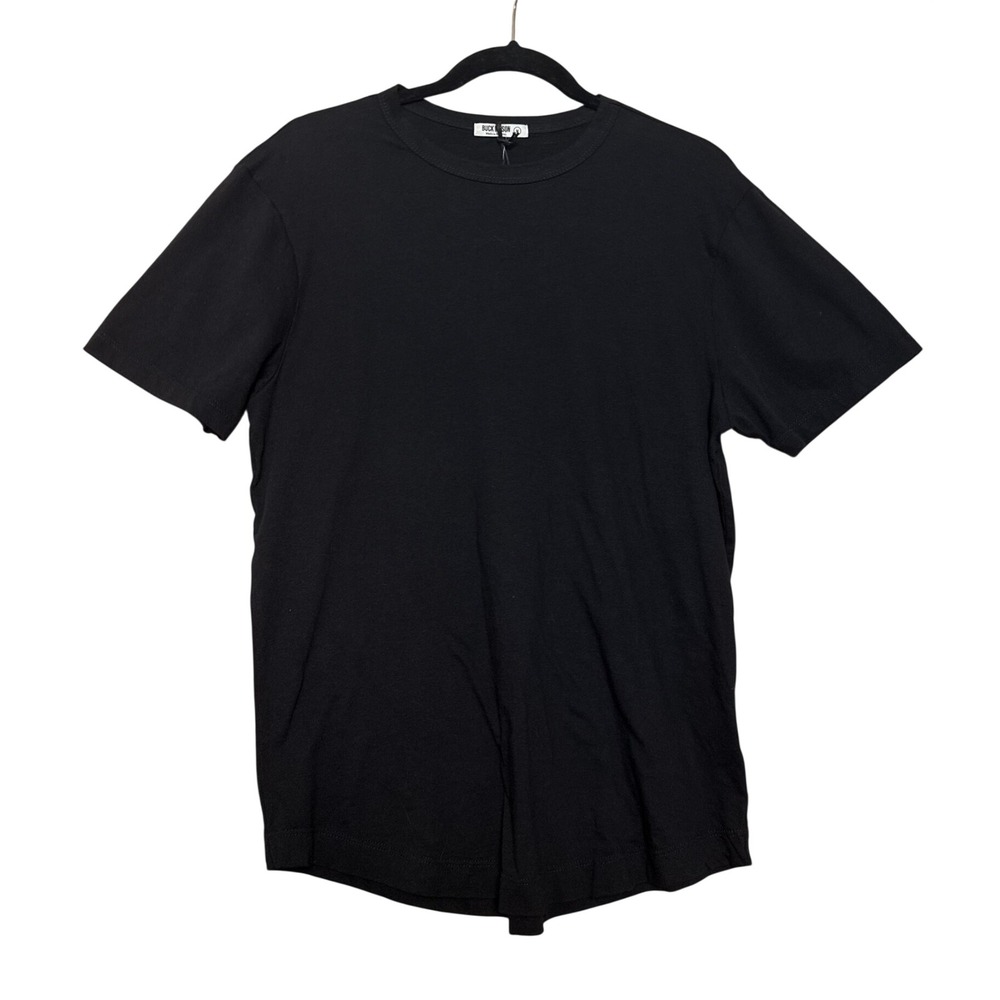 Buck Mason Mens Black Pima Curved Hem Tee Short Sleeve Shirt Size M NWT USA Made